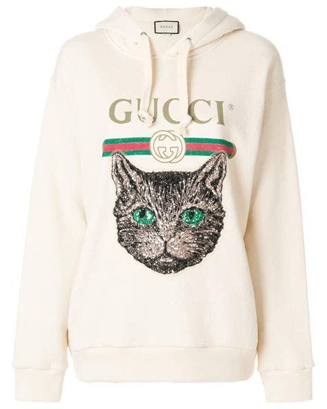 gucci cat applique women hoodie|gucci handbags.